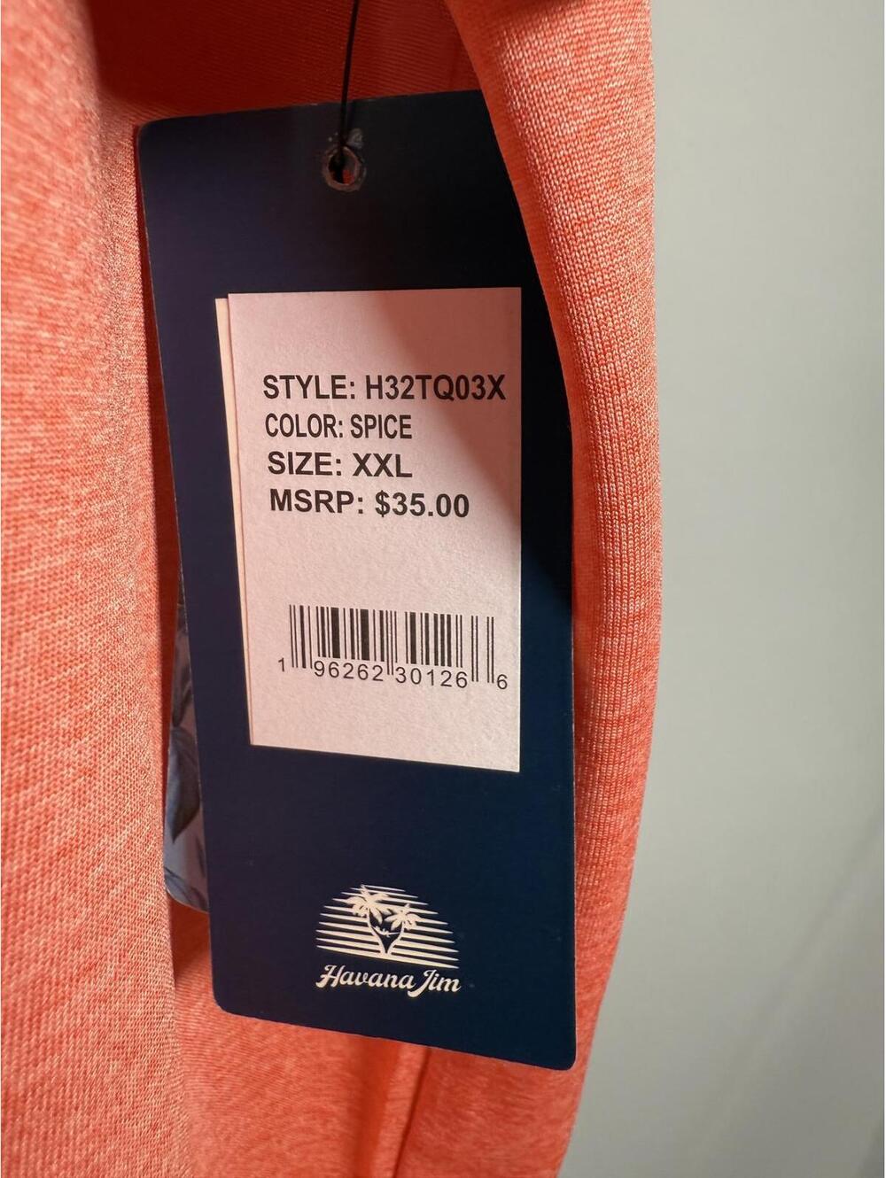 NWT Havana Jim Crew Neck Short Sleeve Logo T-Shirt Coral Heather XXL - Picture 7 of 7